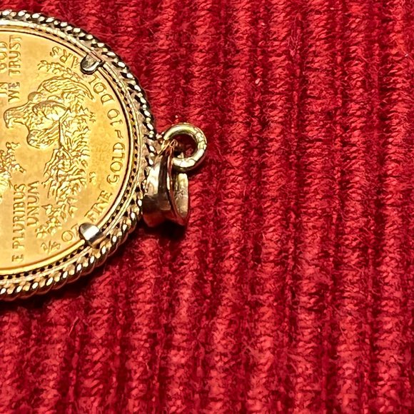 1994 Liberty/American Eagle 1/4 oz 22KT Gold Coin in 14KT YG Pendant - Picture 3 of 9
